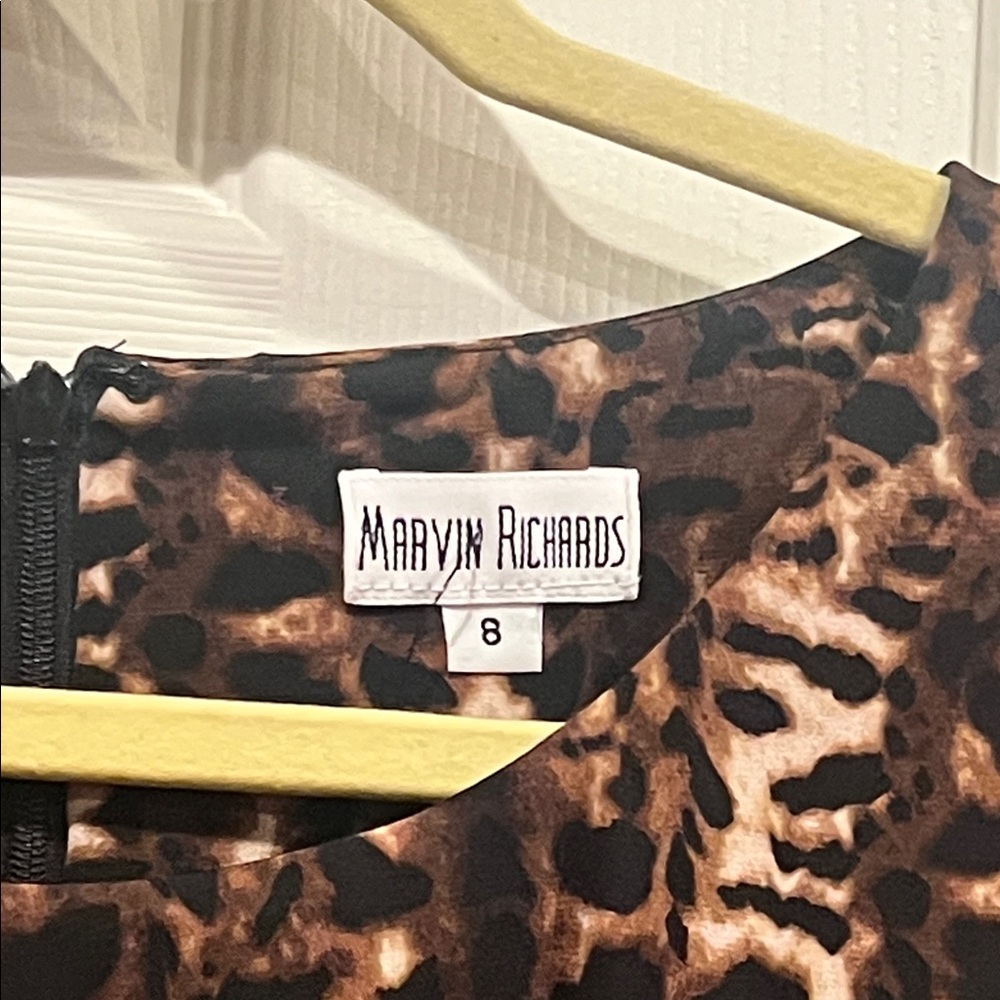 NWT- Marvin Richards Brown Leopard Print Midi Dress - Picture 2 of 5